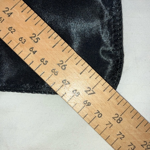 Black silk like scarf perfect for folding into suit jacket pocket - Picture 11 of 12